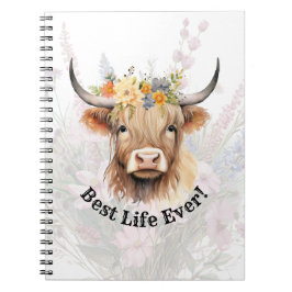 JW Highland Cow BEST LIFE EVER Notebook Notizblock
