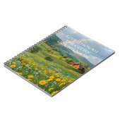 JW-Jahr 2025 Text Psalm 96:8 Blume Hütte Notizblock (Linke Seite)