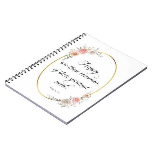 JW-Jahr 2026 Matthew 5:3 mit Rose Notizblock (Linke Seite)