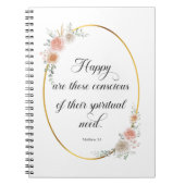 JW-Jahr 2026 Matthew 5:3 mit Rose Notizblock (Vorderseite)