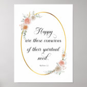 JW-Jahr 2026 Matthew 5:3 mit Rose Poster (Vorne)