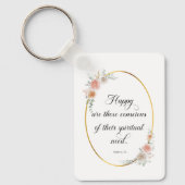 JW-Jahr 2026 Matthew 5:3 mit Rose Schlüsselanhänger (Vorderseite)