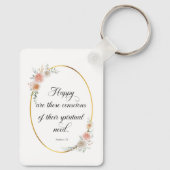 JW-Jahr 2026 Matthew 5:3 mit Rose Schlüsselanhänger (Rückseite)