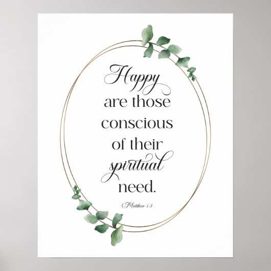 JW-Jahr 2026 Matthew 5:3 Poster (Vorne)