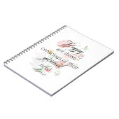 JW Jahr 2026 Text Matthew 5:3 mit Frühlingsblumen Notizblock (Linke Seite)