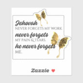 JW Jehovah vergisst MICH nie Aufkleber (Blatt)