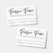 JW Keepake Convention Abzeichen Card | geflockt Ausweis (Vorder- & Rückseite)