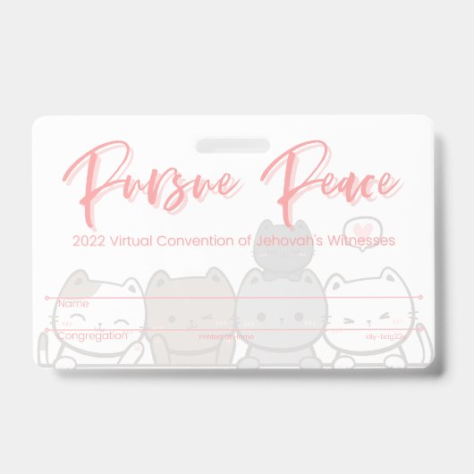 JW Keepake Convention Abzeichen Card | Katzen Ausweis (Vorderseite)