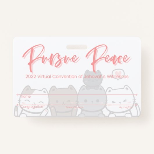 JW Keepake Convention Abzeichen Card | Katzen Ausweis (Vorderseite)