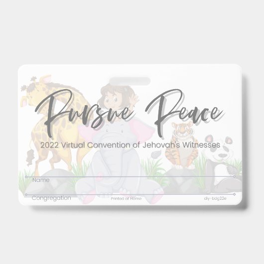 JW Keepake Convention Abzeichen Card | Tiere Ausweis (Vorderseite)