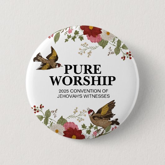 JW-Konvent 2025 gibt Button zum Thema "Reine Vereh (Vorderseite)