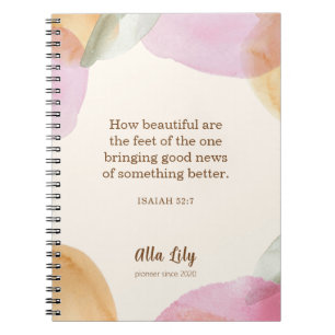 JW-Notebook, Geschenk für Pioniere, Isaiah 52:7 Notizblock