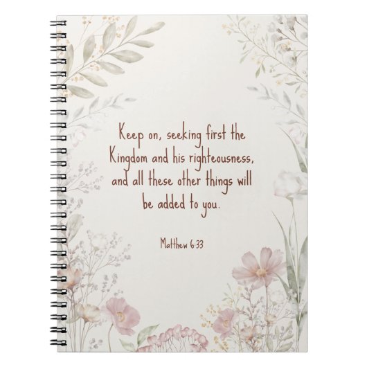 JW-Notebook, Matthew 6:33 | JW Notizblock (Vorderseite)
