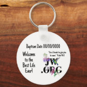 JW Personalisierte Taufe Geschenk Schlüsselanhänge Schlüsselanhänger (Rückseite)