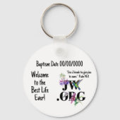 JW Personalisierte Taufe Geschenk Schlüsselanhänge Schlüsselanhänger (Rückseite)