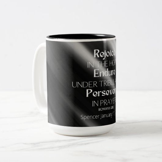 JW Personalisierte Taufe Keepake-Geschenk für Brüd Zweifarbige Tasse (Vorderseite Links)