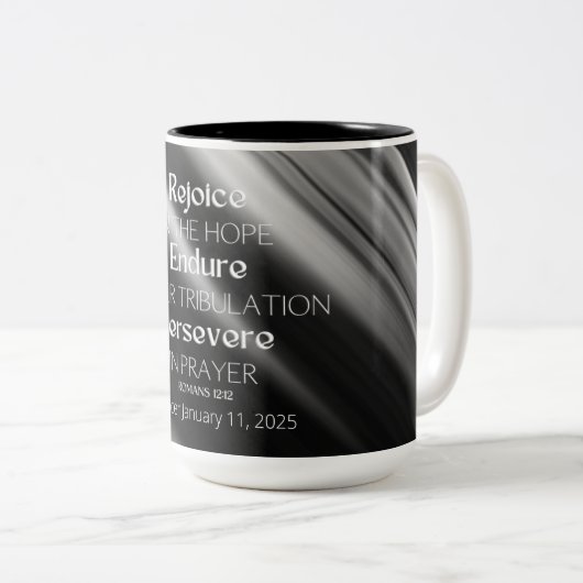 JW Personalisierte Taufe Keepake-Geschenk für Brüd Zweifarbige Tasse (VorderseiteRechts)