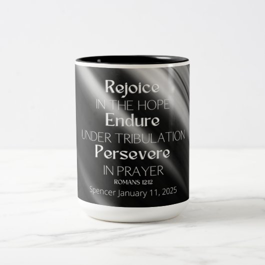 JW Personalisierte Taufe Keepake-Geschenk für Brüd Zweifarbige Tasse (Mittel)