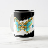 JW Personalisierte Taufe Keepake Geschenk Kaffee T Zweifarbige Tasse (Vorderseite Links)