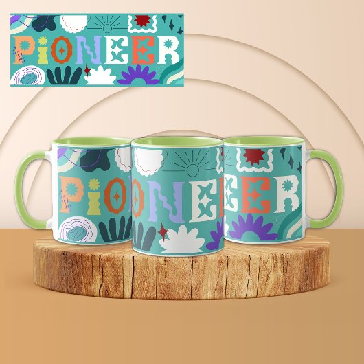 JW Pioneer Bright Wavy Blue Wrap rund um die Tasse