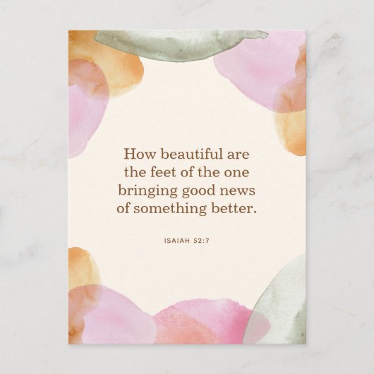 JW Pioneer Gift, Isaiah 52:7 | JW Postcard Postkarte (Vorderseite)
