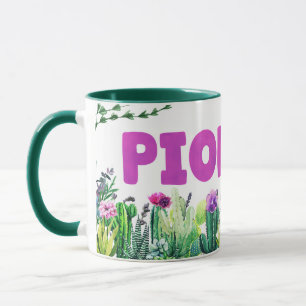 JW Pioneer Lila Letters & Cacti Wrap rund um die T Tasse