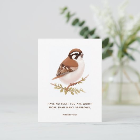 JW Postcard with Scripture, Matthew 10:3 Postkarte (Stehend Vorderseite)