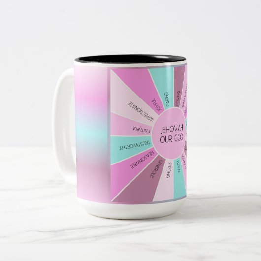 JW Qualitäten Unser Gott Jehovah Coffee Cup Zweifarbige Tasse (Vorderseite Links)