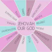 JW Qualitäten von Jehovah Unser Gott Vinyl Sticker (Vorderseite)