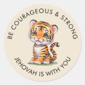 JW Round Stickers for Kids, Sei mutig und stark (Vorderseite)