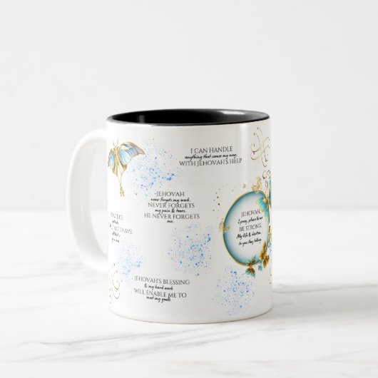JW Spirituelle Affirmationen Kaffeezubereitung Tas Zweifarbige Tasse (Vorderseite Links)