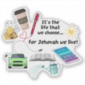 JW Sticker für Pioniere "für Jehovah wir leben" (Vorderseite)