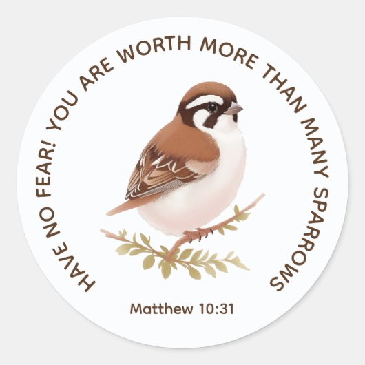 JW Sticker mit Schrift, Matthew 10:31 (Vorderseite)