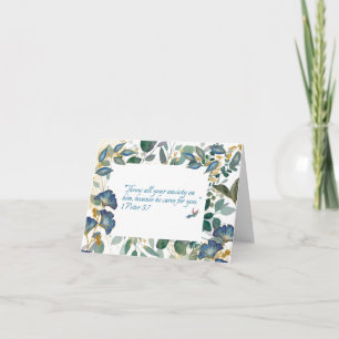 JW Sympathy Card - Blumenschrift 1 Peter 5:7 Karte