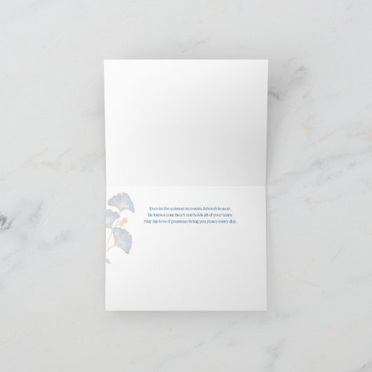 JW Sympathy Card - Blumenschrift 1 Peter 5:7 Karte (Innenseite)