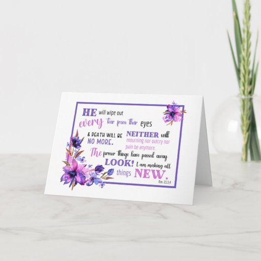 JW Sympathy Card Offenbarung 21:3,4 Dankeskarte (Vorderseite)