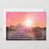 JW Sympathy Card Rosa Sonnenaufgang Mitteilungskarte (Vorderseite)
