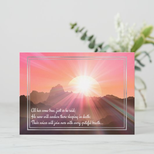 JW Sympathy Card Rosa Sonnenaufgang Mitteilungskarte (Stehend Vorderseite)