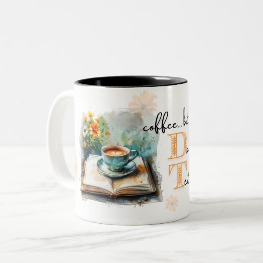 JW Tasse "Coffee.. but first Daily Text" (Vorderseite Links)