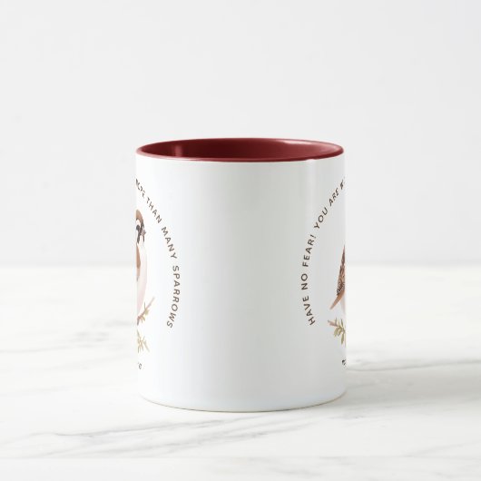 JW Tasse mit Sparrow, Matthew 10:31 (Zentrum)
