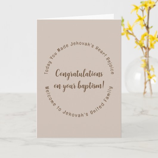 JW Taufe Faltkarte Karte (Gelbe Blume)