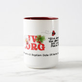 JW Taufe Geschenk Keepake - Kaffee Cup für sie Zweifarbige Tasse (Mittel)