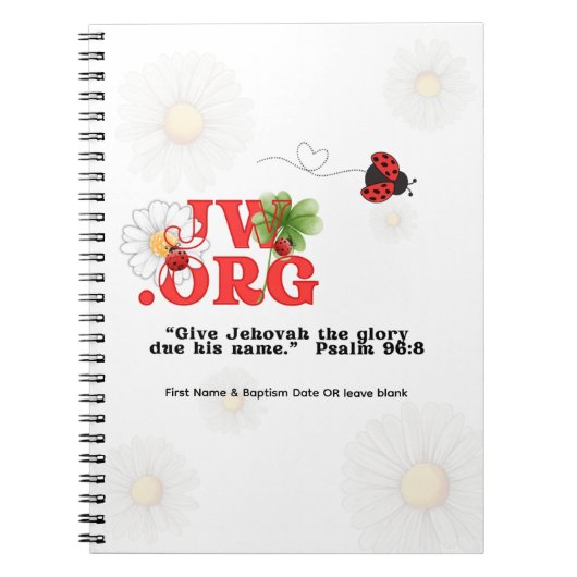 JW Taufe Geschenk Keepake - Notebook für sie Notizblock (Vorderseite)