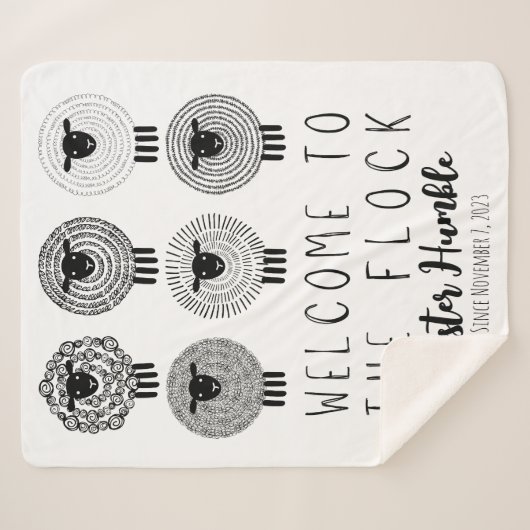 JW Taufen Geschenk Personalisiert Herzlich willkom Sherpadecke (Vorderseite (Horizontal))