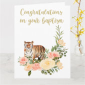 JW Taufereien - Tiger Grußkarte Karte (Gelbe Blume)