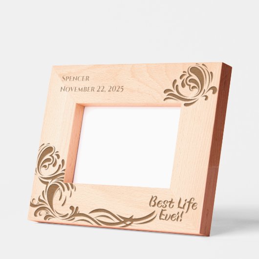 JW-Taufgeld oder Keepake -Ozeanwellen Geätzte Rahmen (Links)