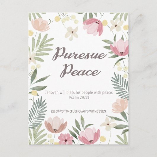 JW-Übereinkommen von 2022 - Blume Postkarte (Vorderseite)