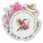 JW Vinyl Sticker 2025 Jahr Text mit Hummingbirds (Vorderseite)