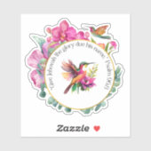 JW Vinyl Sticker 2025 Jahr Text mit Hummingbirds (Blatt)