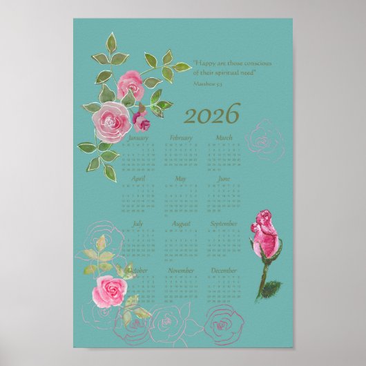 JW year text calendar customizable Poster (Vorne)